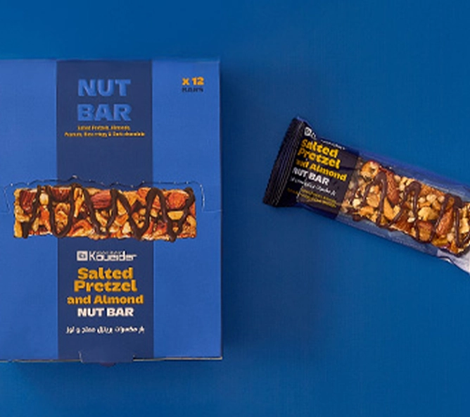 Box Salted Pretzel and Almond Nut Bar 12pcs